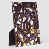 Plaque Photo dessin d'agate marron violet blanc (Côté)