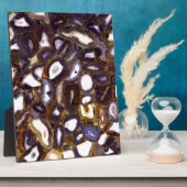 Plaque Photo dessin d'agate marron violet blanc (Côté)
