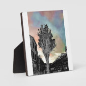 Plaque Photo Dessin d'arbre contre photo (Recto)