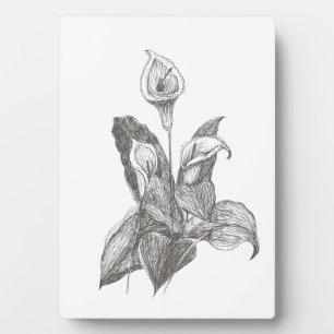 Plaque Photo Dessin Peace Lily