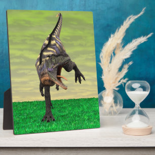 Plaque Photo Dessin préhistorique drôle d'Aucasaurus rugissant