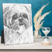 Plaque Photo Dessin Shih Tzu (Côté)