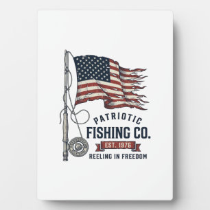 Plaque Photo Dessin vectoriel de drapeau de pêche patriotique v