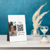 Plaque Photo Détails simples du nom de l'animal code QR ajouter (Côté)