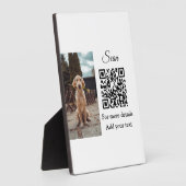 Plaque Photo Détails simples du nom de l'animal code QR ajouter (Côté)