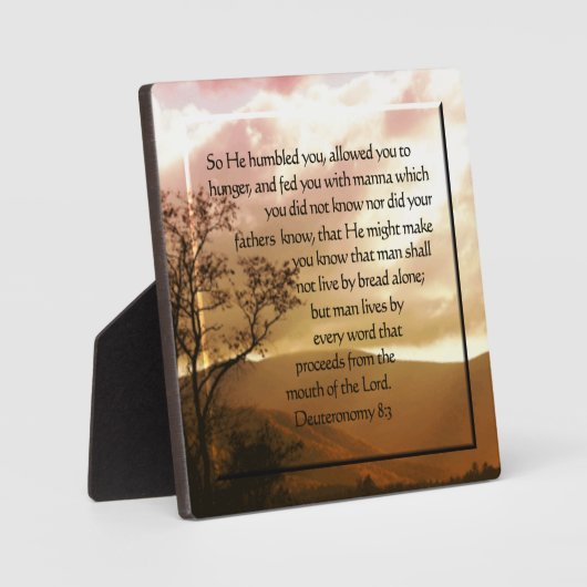 Plaque Photo Deutéronome 8:3 (Recto)