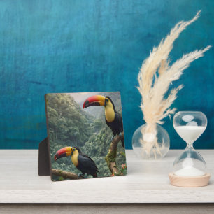 Plaque Photo Deux Oiseaux Toucans Tropicaux,