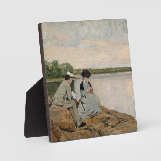 Plaque Photo Deux sur la plage, Arvid Liljelund (Recto)