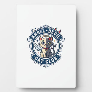Plaque Photo Diable Ange Chat Chat Maman Idée Cadeau - Diable A