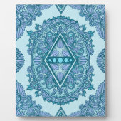 Plaque Photo Diamant bleu Mandala (Devant)