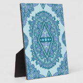 Plaque Photo Diamant bleu Mandala (Côté)