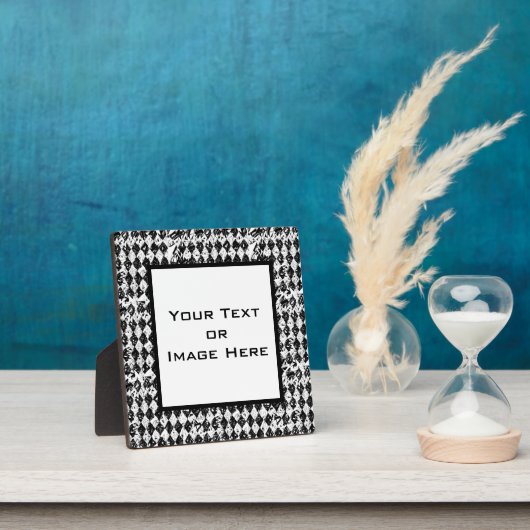 Plaque Photo Diamants Abstraits noirs et blancs (Insitu)