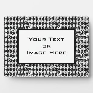 Plaque Photo Diamants Abstraits noirs et blancs