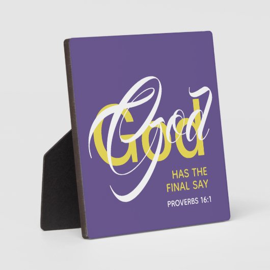 Plaque Photo DIEU A LE DERNIER DIT Proverbes Écriture Purple (Recto)
