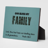 Plaque Photo Dieu bénisse ma famille - Psaume 90:1 (Côté)