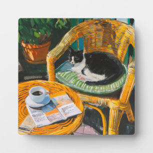 Plaque Photo Dimanche matin Peinture confortable pour chat et