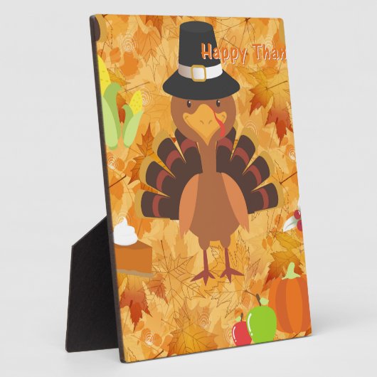 Plaque Photo dinde bon thanksgiving (Côté)