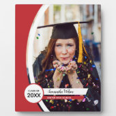 Plaque Photo Diplôme de photo de cadre courbe rouge (Devant)