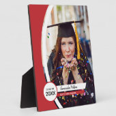 Plaque Photo Diplôme de photo de cadre courbe rouge (Côté)