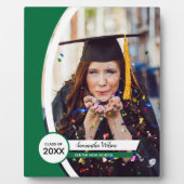 Plaque Photo Diplôme de photo de cadre courbé vert (Devant)