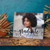 Plaque Photo Diplôme de photographie de script noir moderne (Côté)