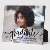 Plaque Photo Diplôme de photographie de script noir moderne (Côté)