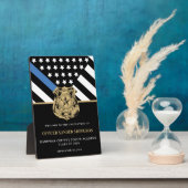 Plaque Photo Diplôme d'officier de police Ligne bleue Drapeau B (Côté)