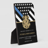 Plaque Photo Diplôme d'officier de police Ligne bleue Drapeau B (Côté)