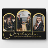 Plaque Photo Diplômé moderne | 3 Collage photo en arc (Devant)