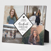 Plaque Photo Diplôme moderne élégant script 4 photo collage (Côté)