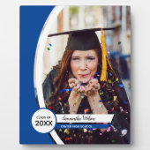 Plaque Photo Diplôme photo de cadre courbe bleue (Devant)