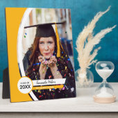 Plaque Photo Diplôme photo de cadre courbe jaune (Côté)