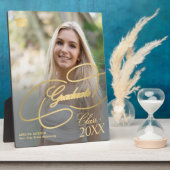 Plaque Photo Diplôme photo or calligraphie élégante graduation (Côté)