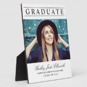 Plaque Photo Diplômé tout simplement élégant blanc Photo Gradua (Côté)