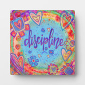 Plaque Photo Discipline Assez Inspirationnelle Un Mot Easel (Devant)