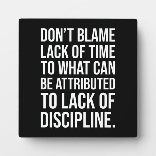 Plaque Photo Discipline vs Manque De Temps - Motivation (Devant)