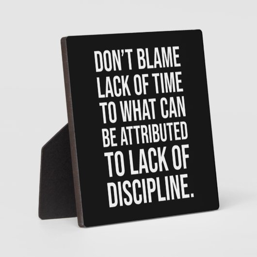 Plaque Photo Discipline vs Manque De Temps - Motivation (Recto)