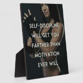 Plaque Photo Discipline vs Motivation - Inspiration de gym pour (Côté)