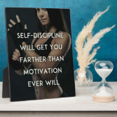 Plaque Photo Discipline vs Motivation - Inspiration de gym pour (Côté)