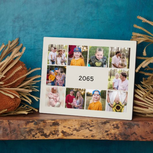 Plaque Photo Dix photos neutres Collage année en revue (Côté)