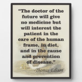Plaque Photo Docteur du futur Edison Citation Easel (Devant)