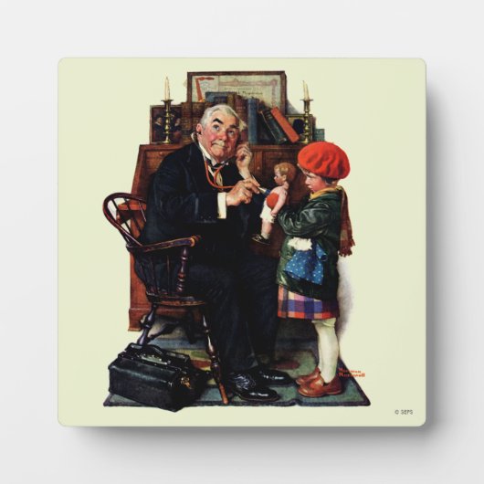 Plaque Photo Docteur et poupée (Devant)