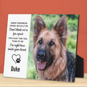 Plaque Photo Dog Memorial Gift - Pet Loss Remembrance Keepsake