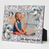 Plaque Photo Dolphins and Seashells Kids Photo Frame (Côté)