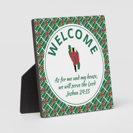 Plaque Photo DOMINICA FLAG Christian Welcome (Recto)