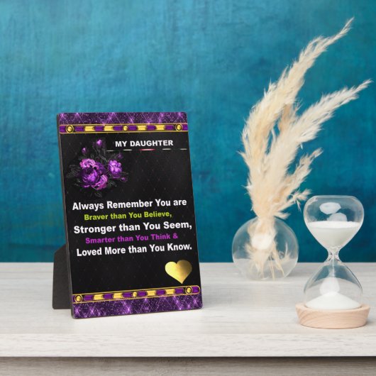 Plaque Photo Don à ma fille enceinte. Tablette (Côté)