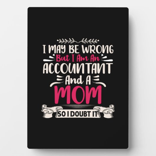 Plaque Photo Don comptable | Accoutant Et Maman (Devant)