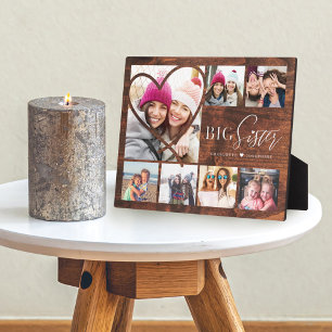 Plaque Photo Don Pour Big Sister 7 Photo Collage Woodgrain