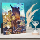 Plaque Photo Donkey avec croix Rose (Côté)