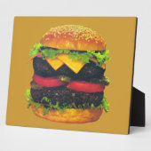 Plaque Photo Double Deluxe Hamburger au fromage (Côté)